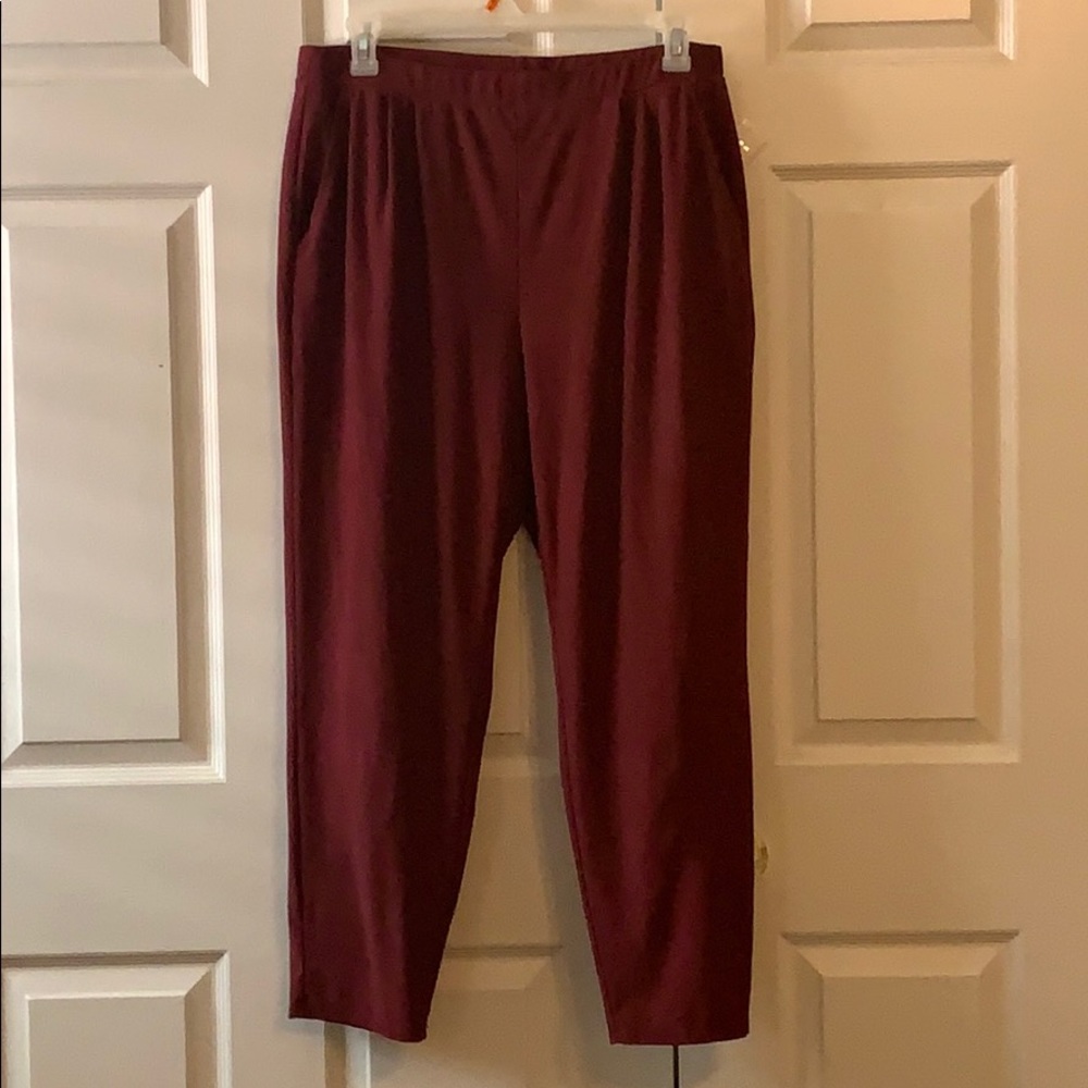 XL LARGE BURGUNDY PANTS WITH POCKETS